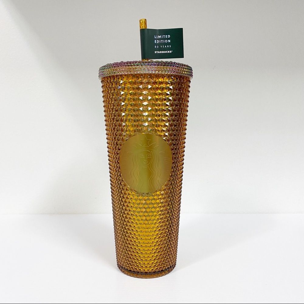 Starbucks Venti 50th Anniversary 50 Years Studded Tumbler Gold - Picture 1 of 4